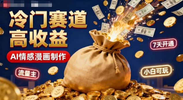 公众号冷门赛道，用AI做情感漫画，7天开通流量主，操作简单，小白可玩-yunhe