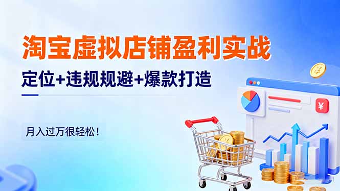 淘宝虚拟店铺盈利实战：定位+违规规避+爆款打造，月入过万很轻松！-yunhe