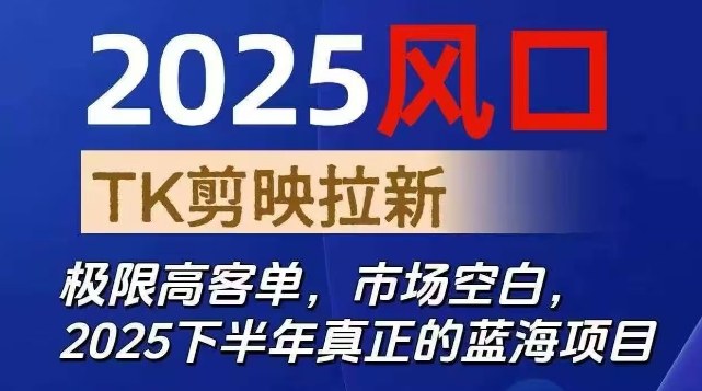 2025风口TK剪映capcut拉新项目，极限高客单，市场空白，2025下半年真正的蓝海项目-yunhe