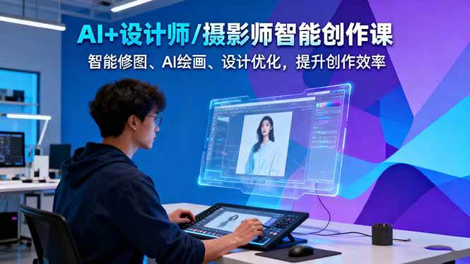 AI+设计师/摄影师智能创作课：智能修图、AI绘画、设计优化，提升创作效率-yunhe