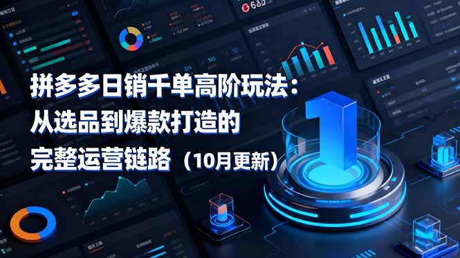 拼多多日销千单高阶玩法：从选品到爆款打造的完整运营链路(10月更新-yunhe