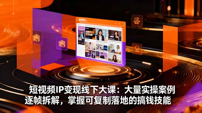 短视频IP变现线下大课：大量实操案例逐帧拆解，掌握可复制落地的搞钱技能-yunhe